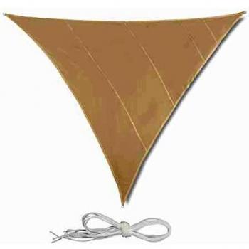 Toldo Vela Triangular Impermeable 6x6x6m Beige con Protección UV y Cuerdas para Tensar