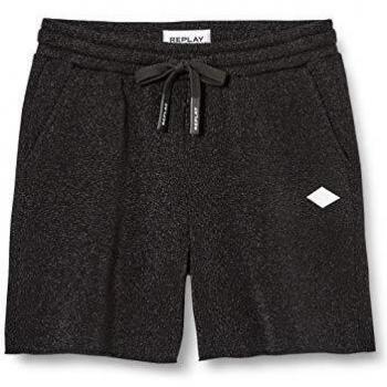 REPLAY W8859 .000.22672 Pantalones Cortos, Negro