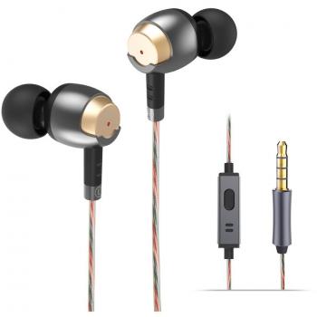 Auriculares In-ear, Auriculares Intrauditivos con Cable Wieppo, Auriculares Estéreo de Metal, Auriculares con Controlador Dinámico de 10 mm con Cable de 150 cm, Micrófono, Bajo Mejorado, Aislamiento de Ruido, 3.5 mm para Teléfonos Inteligentes