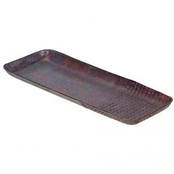 Bandeja de Aperitivos Rectangular 32 x 12 x 2 cm Aluminio Bronce Envejecido