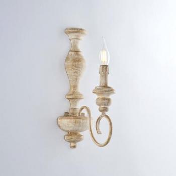 Aplique Shabby Chic Cascina Blanco Tortora Vintage 1 Luz E14