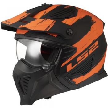 LS2 Casco Jet OF606 Drifter Mud Negro Mate-Naranja características: diseño jet, color negro mate con detalles en naranja, modelo Drifter, talla 2XL