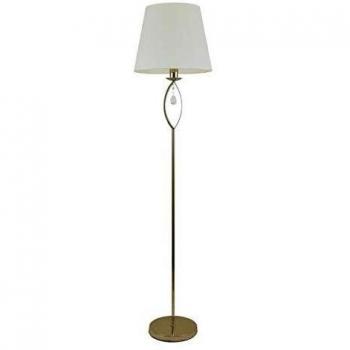 Lampara Pie Salon Monterrey 1xe27 Cuero Pantalla Beis de FABRILAMP.