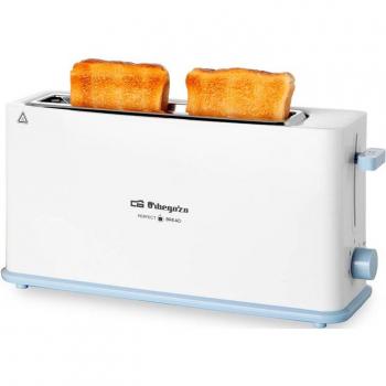 Orbegozo TO 4014 - Tostadora ranura larga, 7 niveles de tostado, carcasa tacto frío, bandeja recogemigas, calienta panecillos, parada rápida, 850 W