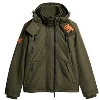 Superdry - Chaqueta cortavientos con capucha Mountain, color verde, para hombre