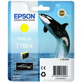 Cartucho de Tinta Amarillo Epson T7604, 25.9ml - Compatible con SureColor SC-P600