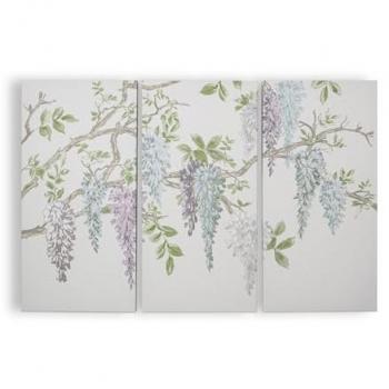 Set de Lienzos Bordados Jardín de Glicinas (3 piezas) 90x60cm - Laura Ashley