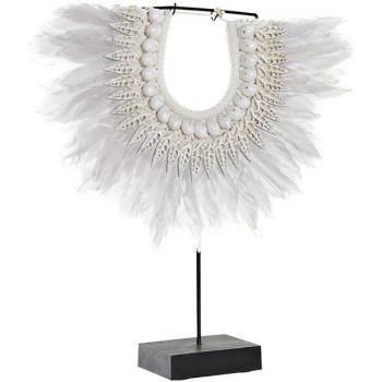 Figura Decorativa Hierro Pluma Conchas