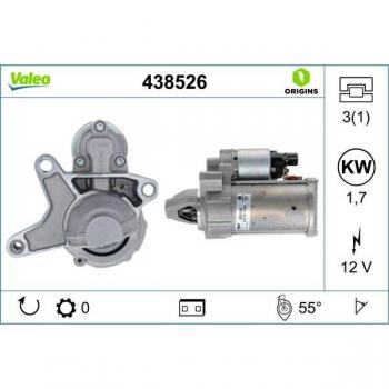 Motor de Arranque Valeo 438526 - Tipo: Motor de Arranque; Marca: Valeo; Modelo: 438526; Aplicación: Vehículos automotores; Características: Alta fiabilidad, diseño compacto, fácil instalación, compatible