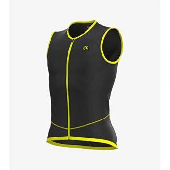 Ale Icona Clima Protection 2.0 Chaleco, Hombre, Negro/Amarillo, L/180-185