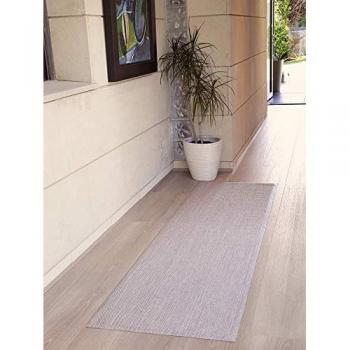 Alfombra de Vinilo Lisa Antideslizante Beige 067x280 cm - Resistente al Tránsito y Fácil Mantenimiento para Interior y Exterior