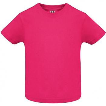 Camiseta Bebé Manga Corta Tejido Fino Compactado Cuello Redondo Apertura Hombro Corchetes 6M-18M Sin Apertura 2A Costuras Laterales ROLY Punto