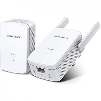 Mercusys MP510 KIT adaptador de red PowerLine 1000 Mbit/s Ethernet Wifi Blanco, velocidad de transferencia de datos de hasta 1000 Mbps, elimina zonas muertas de WiFi, extiende WiFi hasta 300 Mbps