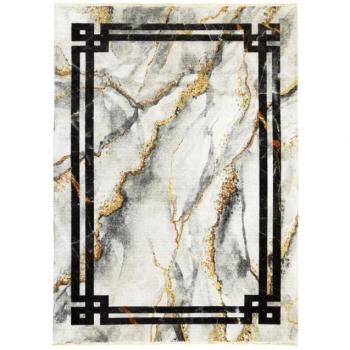 Alfombra extrasuave efecto mármol 120 x 170 cm Blanco MARBLE ARCH