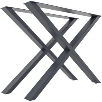 Patas de Mesa Swift Gris, Set de 2, Altura 72 cm, Estructura Metálica con Perfil Cuadrado, Ideal para Escritorios y Proyectos DIY