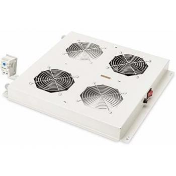 Unidad de Ventilador de Techo Digitus para Armario de Red y Servidores, Dynamic Basic/Unique, Doble Ventilador con Termostato, Color Gris RAL 7035