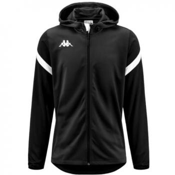 Sudadera con cremallera Kappa Dolve para hombre, negro y blanco, talla L