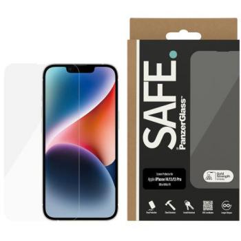 Protector de Pantalla Ultra-Wide Fit PanzerGlass SAFE para iPhone 14/13/13 Pro - Cristal Templado Resistente a Huellas y Compatible con Fundas