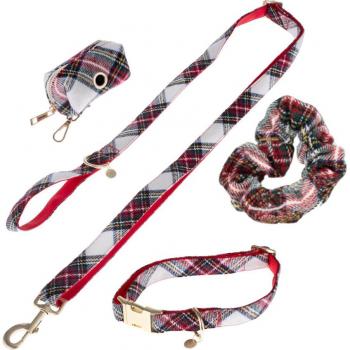 Conjunto Nomad Tales Tartan: Collar M + Correa + Dispensador de bolsas + Coletero