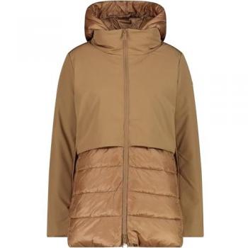 CMP Women's Long Hooded Soft Jacket in Brown, Size S, Polyester