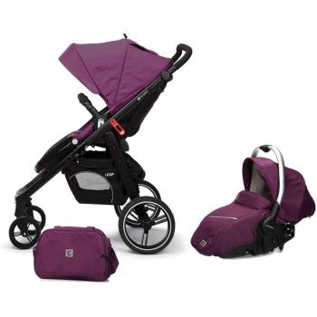 Casualplay Match 2 Loop - Silla de paseo con chasis negro + Sono, color plum
