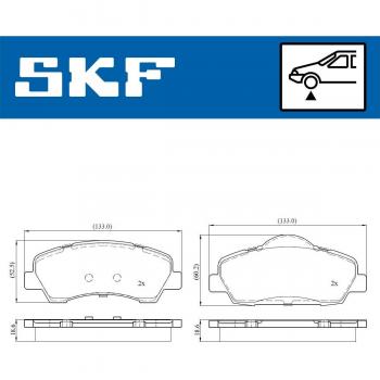 Pastillas de freno SKF VKBP 80154 - Juego de pastillas de freno, alta calidad, diseño optimizado para un rendimiento superior, reducción del ruido y vibraciones, fácil instalación