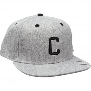 Gorra Snapback Unisex MSTRDS con Letra C en Gris Claro, Talla Grande, 100% Algodón