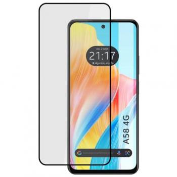 Protector de Cristal Templado 5D Completo con Adhesivo Total Negro para Oppo A58 4G