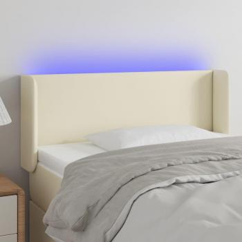 Cabecero LED Crema 103x16x78/88 cm en cuero sintético