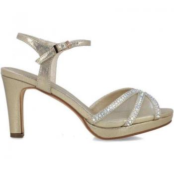 Sandalias de Mujer MENBUR MORS 24772-00 Amarillo, diseño elegante, material sintético, tacón medio, suela antideslizante, cierre con hebilla ajustable