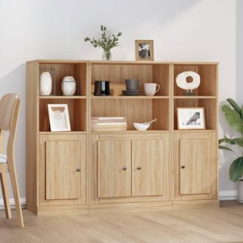 Aparador alto de madera contrachapada roble Sonoma multicapa 3 piezas