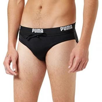 PUMA Logo Men's Swimming Brief Bañador, Negro, S para Hombre