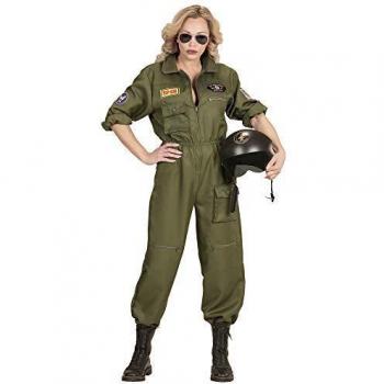 Disfraz de Piloto de Combate Verde para Mujer - Top Gun