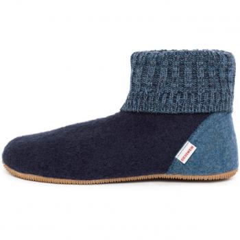 Pantuflas Giesswein WILDPOLDSRIED para hombres en azul, tallas 36 a 46