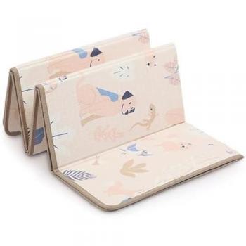 Alfombra de juegos grande plegable reversible LUDI beige 195x145cm de foam