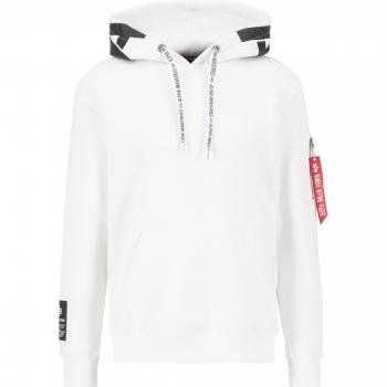 Alpha Industries Alpha Hooded Sweatshirt, White/Black, Regular Fit, 3XL