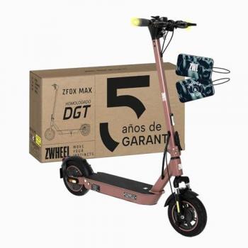 Patinete Eléctrico Plegable ZWheel ZFox Max - Motor 800W, Velocidad hasta 25km/h, Autonomía hasta 50km, Homologado DGT, IP54 Resistencia al Agua, R