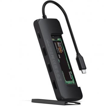 Satechi USB-C Hybrid Multiport Adapter with SSD Enclosure - Black