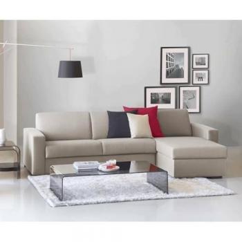 Sofá Cama Esquinero Alicya, 100% Made in Italy, Apertura Giratoria, Contenedor Reversible con Reposabrazos Estándar, 280x95x90 cm, Color Taupe