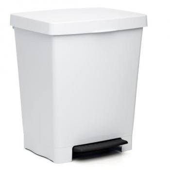 Tatay Cubo de Pedal Cubik, 23L de Capacidad, Pedal Retráctil, de Polipropileno, Libre de BPA, Bolsa Basura 30L. Color Blanco. Medidas 33.5 x 30 x 39cm