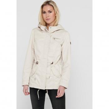 Only Parka ONLLORCA Canvas Beige con Capucha Ajustable para Mujer