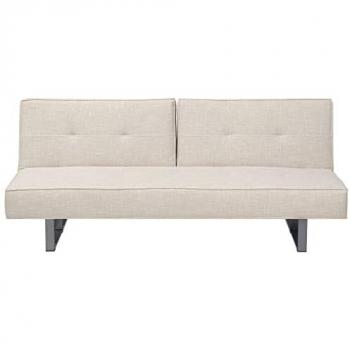 Sofá Cama 3 Plazas Beige Claro Tapizado en Tela con Respaldo Dividido y Función Reclinable Dublin
