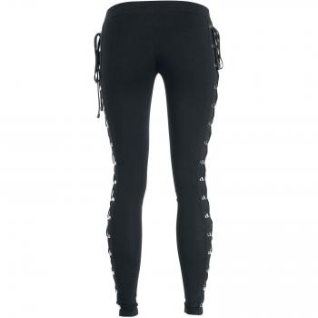 Gothicana by EMP Built For Comfort Mujer Leggins Negro XS 95% Algodón 5% Spandex Schnürung Pitillo