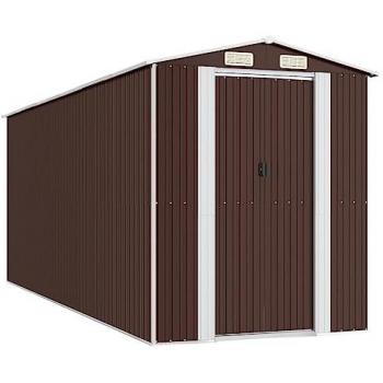 vidaXL Garden Shed Dark Brown 192x523x223 cm Galvanised Steel