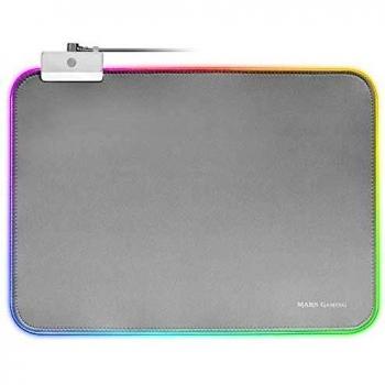 ALFOMBRILLA MARS GAMING MMPRGBLS SUPERFICIE OPTIMIZADA SILVER 365X265X4mm CON ILUMINACION RGB