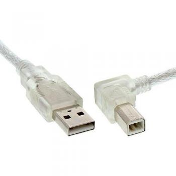 Cable USB 2.0 A a B Derecho, Transparente, 3 m