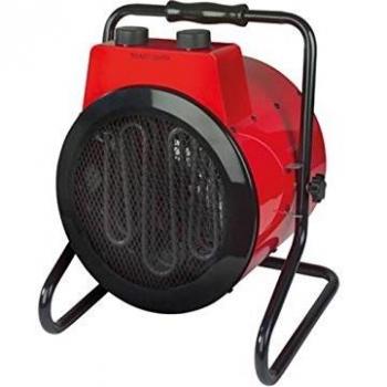 Calefactor Perel Termoventilador 3kW con diseño moderno, 3 niveles de calor, termostato, protección contra sobrecalentamiento y sistema anti-vuelco
