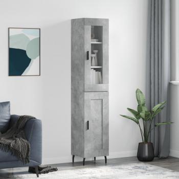 Aparador de hormigón gris 34,5x34x180 cm de madera multicapa Vidaxl