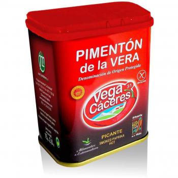 Pimentón de la Vera ahumado picante lata de 75 gramos con denominación de origen
