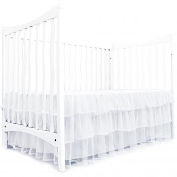Tadpoles Triple Layer Tulle Crib Skirt in White by Tadpoles